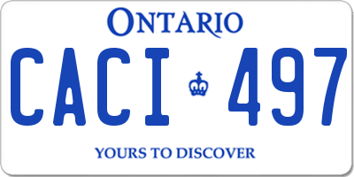 ON license plate CACI497