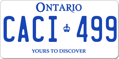 ON license plate CACI499