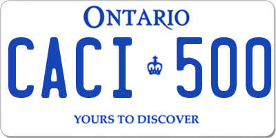 ON license plate CACI500