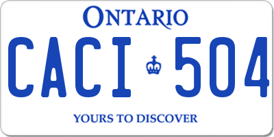 ON license plate CACI504