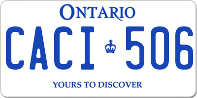 ON license plate CACI506