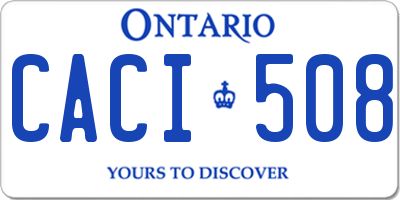 ON license plate CACI508