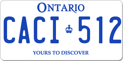 ON license plate CACI512