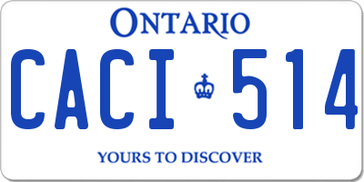 ON license plate CACI514