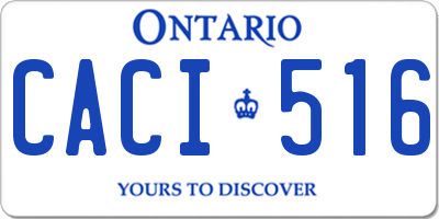 ON license plate CACI516