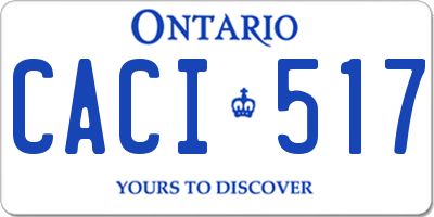 ON license plate CACI517