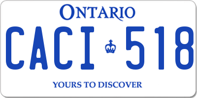 ON license plate CACI518