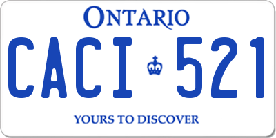 ON license plate CACI521