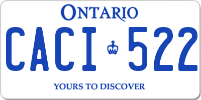 ON license plate CACI522