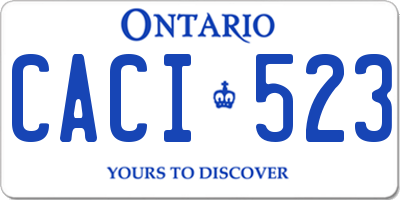 ON license plate CACI523