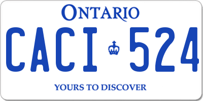 ON license plate CACI524