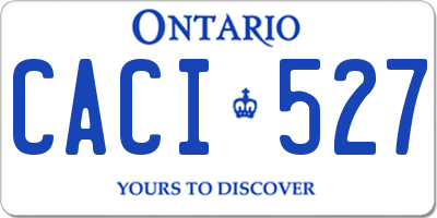 ON license plate CACI527