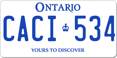 ON license plate CACI534