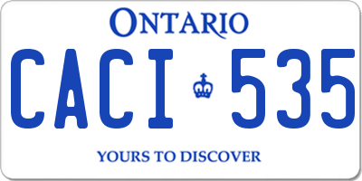 ON license plate CACI535