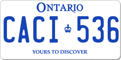 ON license plate CACI536