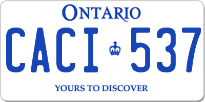 ON license plate CACI537