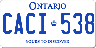 ON license plate CACI538