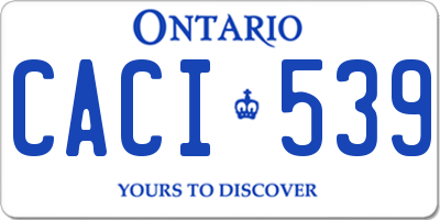 ON license plate CACI539