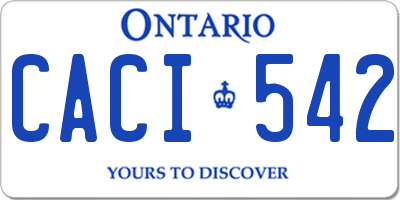 ON license plate CACI542