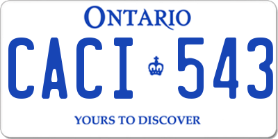 ON license plate CACI543