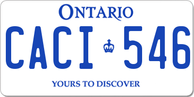 ON license plate CACI546