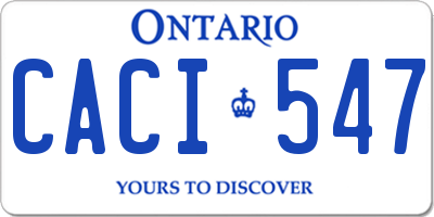 ON license plate CACI547