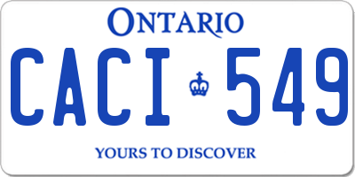 ON license plate CACI549