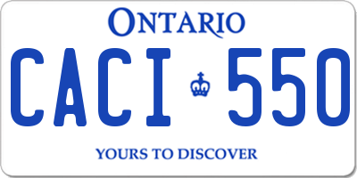 ON license plate CACI550