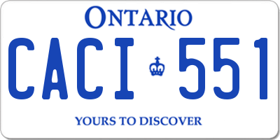 ON license plate CACI551