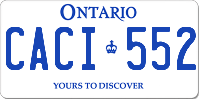 ON license plate CACI552