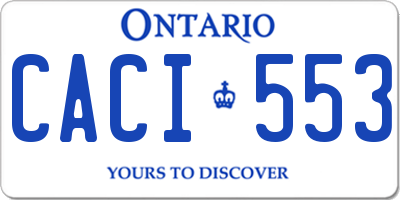 ON license plate CACI553