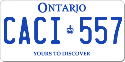 ON license plate CACI557