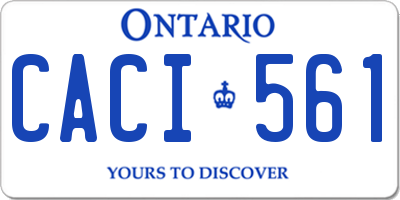 ON license plate CACI561