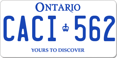 ON license plate CACI562