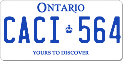 ON license plate CACI564