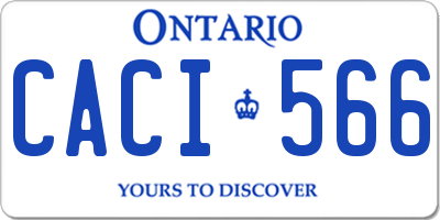 ON license plate CACI566