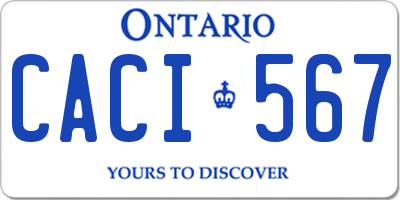 ON license plate CACI567