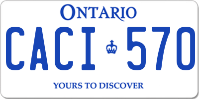 ON license plate CACI570