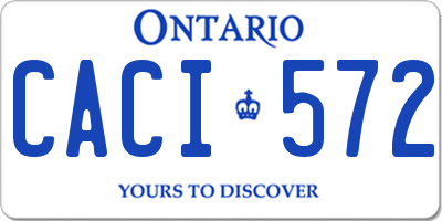 ON license plate CACI572