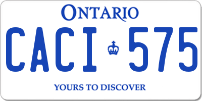 ON license plate CACI575