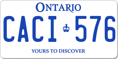 ON license plate CACI576