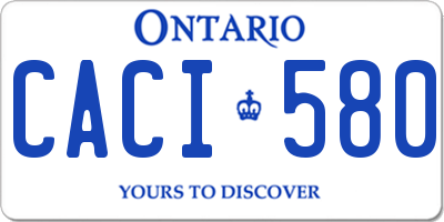 ON license plate CACI580