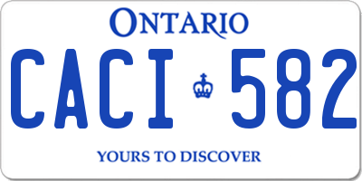 ON license plate CACI582