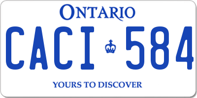 ON license plate CACI584