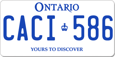 ON license plate CACI586