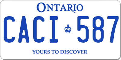 ON license plate CACI587