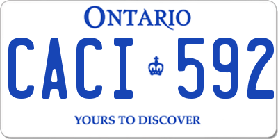 ON license plate CACI592