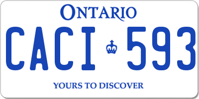 ON license plate CACI593