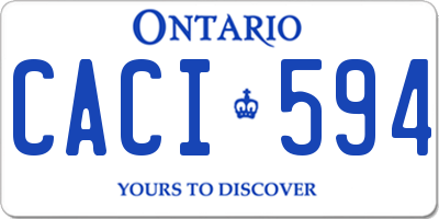 ON license plate CACI594