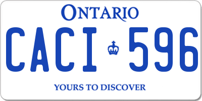 ON license plate CACI596